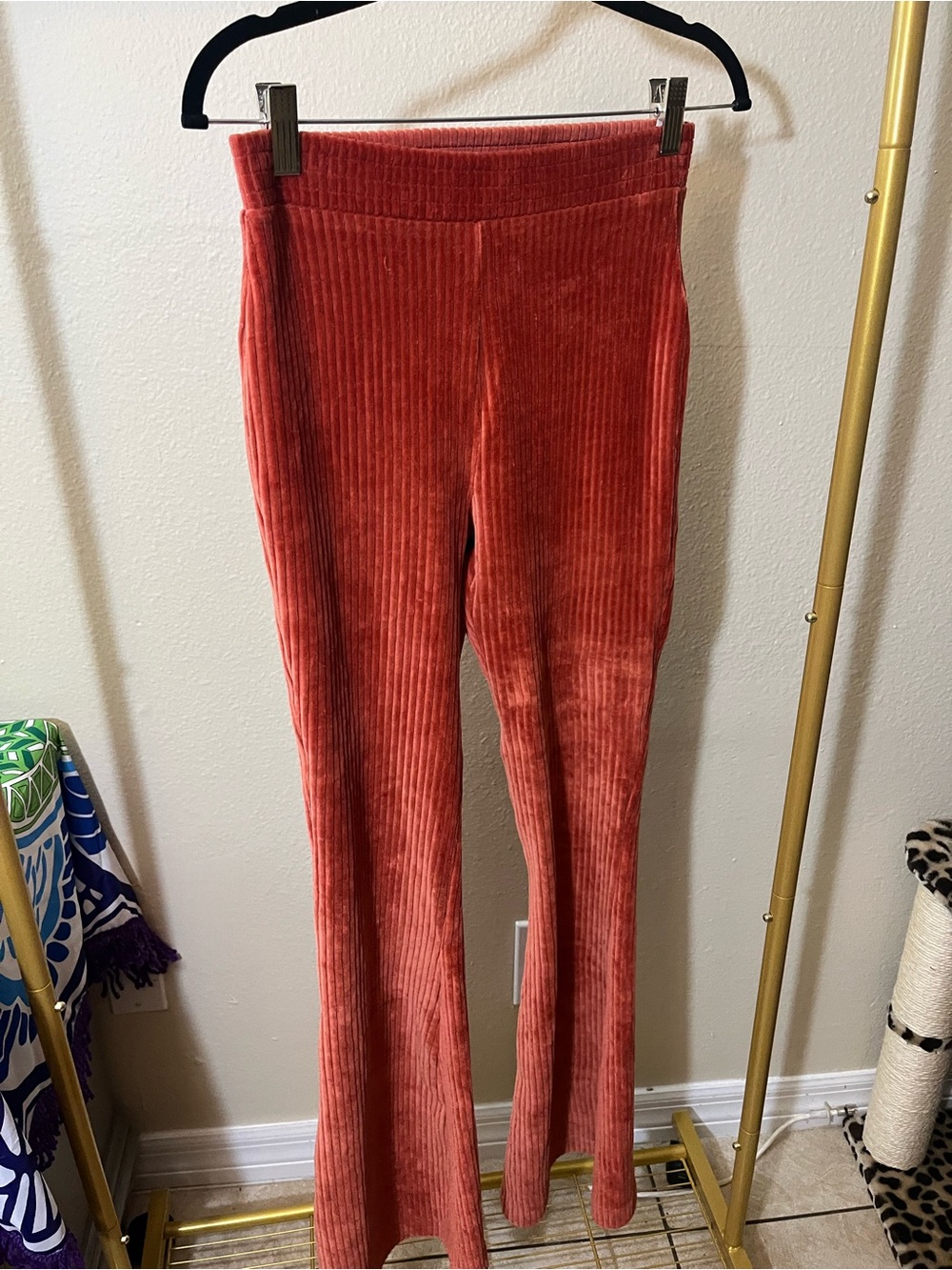 Aerie Burnt Orange Corduroy Flared Pants